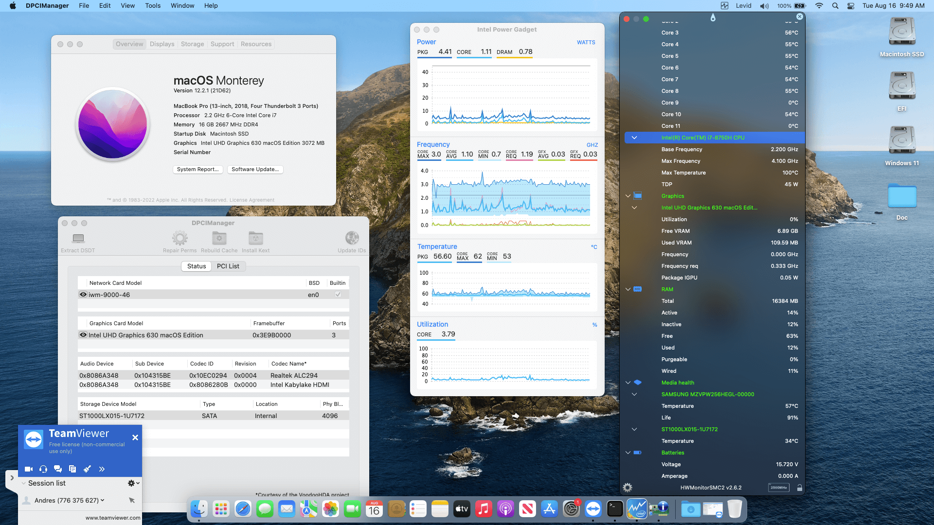 Success Hackintosh macOS Monterey 12.2.1 Build 21D62 in Asus ROG Zephyrus M GM501GM-WS74
